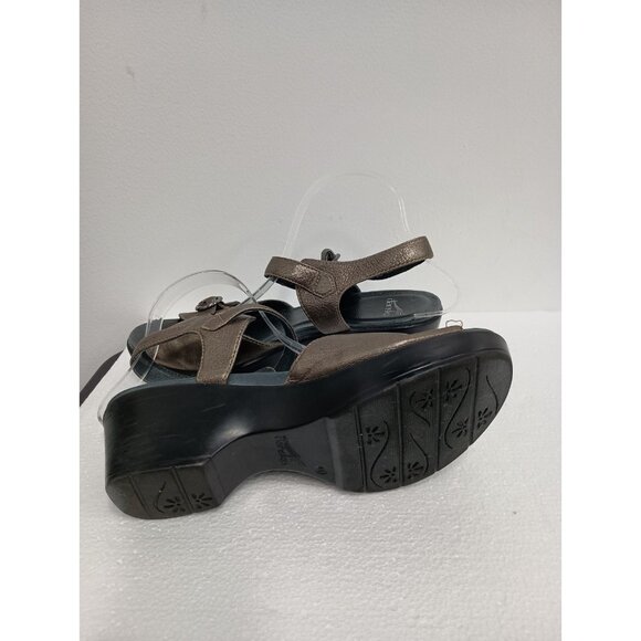 Dansko Womens Susie Wedge Sandals Size 41 Pewter Open Toe BOHO Comfort Shoes - Picture 11 of 11